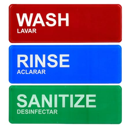 Wash, Rinse, Sanitize Signage 9x3